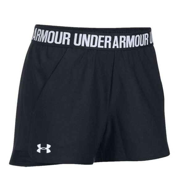 Under Armour Women's Shorts S Black 3.0 Logo Elastic Waistband Pockets - Picture 2 of 8